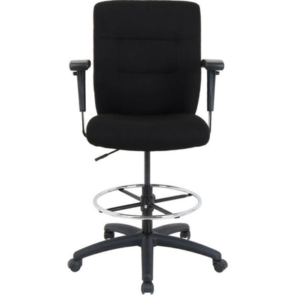 Interion Drafting Stool - Adjustable Armrests - Fabric - Black (WB695614)