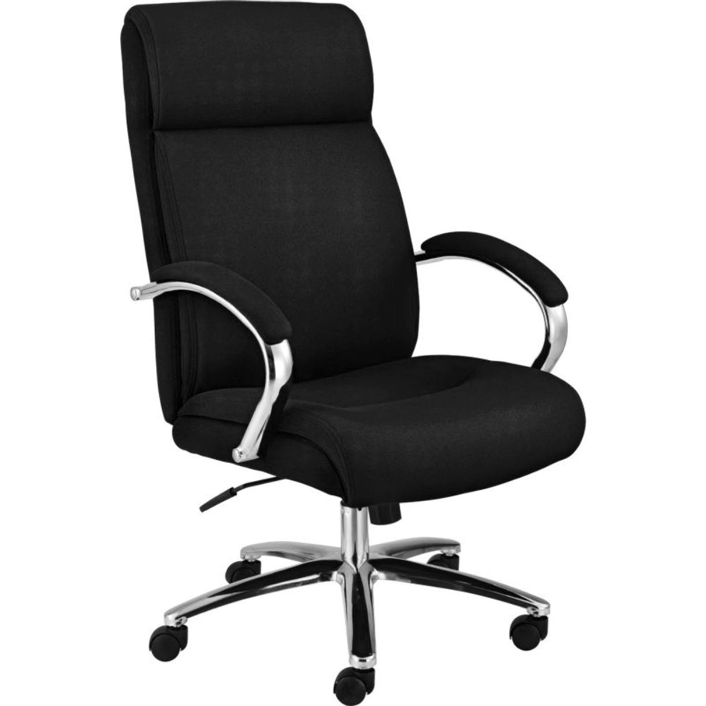 Interion Office Chair With Lumbar Support, High Back & Fixed Arms, Fabric, Black (WB695616)