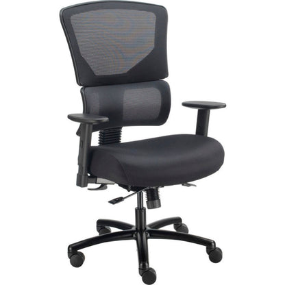 Interion 24 Hour Big & Tall Mesh Back Chair With High Back & Adjustable Arms, Fabric, Black (WB695643)