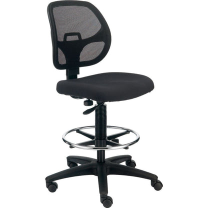 Interion Armless Mesh Drafting Stool - Fabric - Black (WB695645BK)