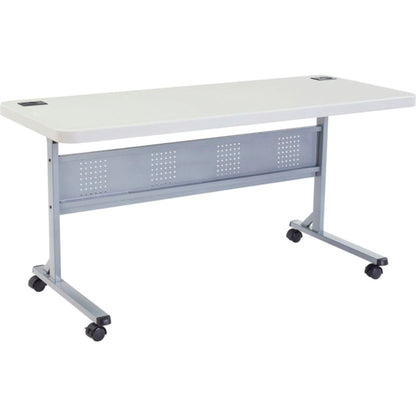 Interion 60" x 24" Blow Molded Foldable Training Table - White (WB695739)