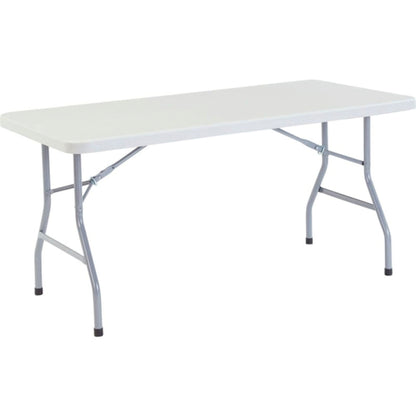 Interion Plastic Folding Table, 30" x 60", White (WB695811)