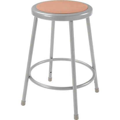 Interion 24"H Steel Work Stool with Hardboard Seat - Backless - Gray - Pack of 2 (WBB2157619)