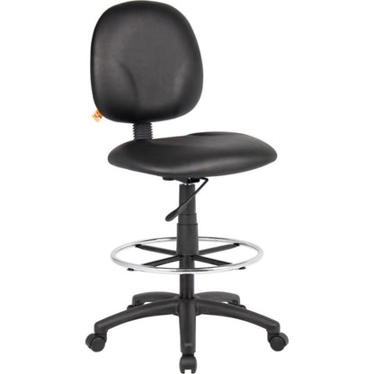 Interion Drafting Stool with Footring - Vinyl - Black (WBB629773)