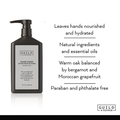 Guild+Pepper Hand Wash, Warm Oak, 12.2 oz Bottle, 12/Carton (GIS100306)