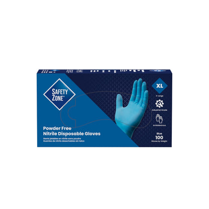 Safety Zone® Nitrile Powder Free 3 mil Industrial Grade Gloves, Blue, XL, Case of 1000 (SZNGL-N103FX)