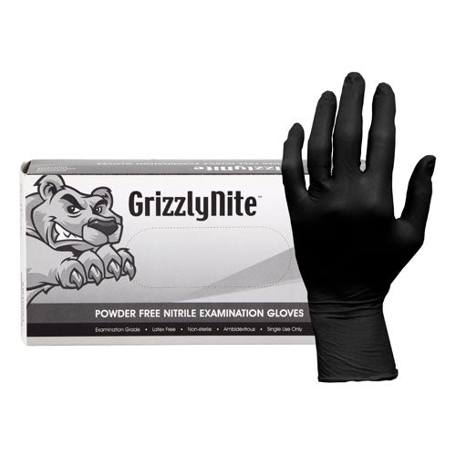 Safety Zone® Nitrile Powder Free 5.5 mil Exam Gloves, Black, Med, Case of 1000 (SZNGL-N105FM)