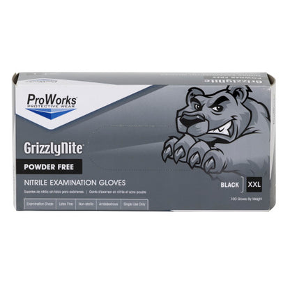 Safety Zone® Nitrile Powder Free 5.5 mil Exam Gloves, Black, 2XL, Case of 1000 (SZNGL-N105FXXL)