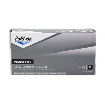 Safety Zone® Nitrile Powder Free 7 mil Exam Gloves, Black, Med, Box of 100 (SZNGL-N107FM)
