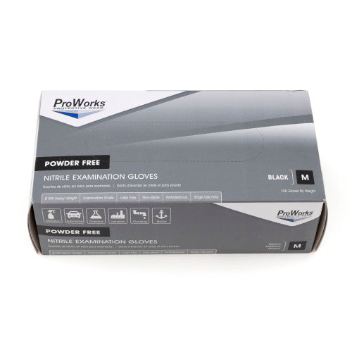 Safety Zone® Nitrile Powder Free 7 mil Exam Gloves, Black, Med, Box of 100 (SZNGL-N107FM)