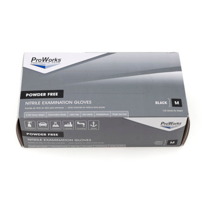 Safety Zone® Nitrile Powder Free 7 mil Exam Gloves, Black, Med, Box of 100 (SZNGL-N107FM)