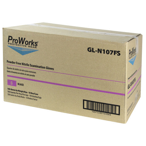 Safety Zone® Nitrile Powder Free 7 mil Exam Gloves, Black, Sm, Box of 100 (SZNGL-N107FS)