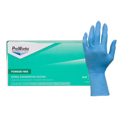 Safety Zone® Nitrile Powder Free 8 mil 12" Exam Gloves, Blue, Sm, Box of 50 (SZNGL-N108EPF-SM)