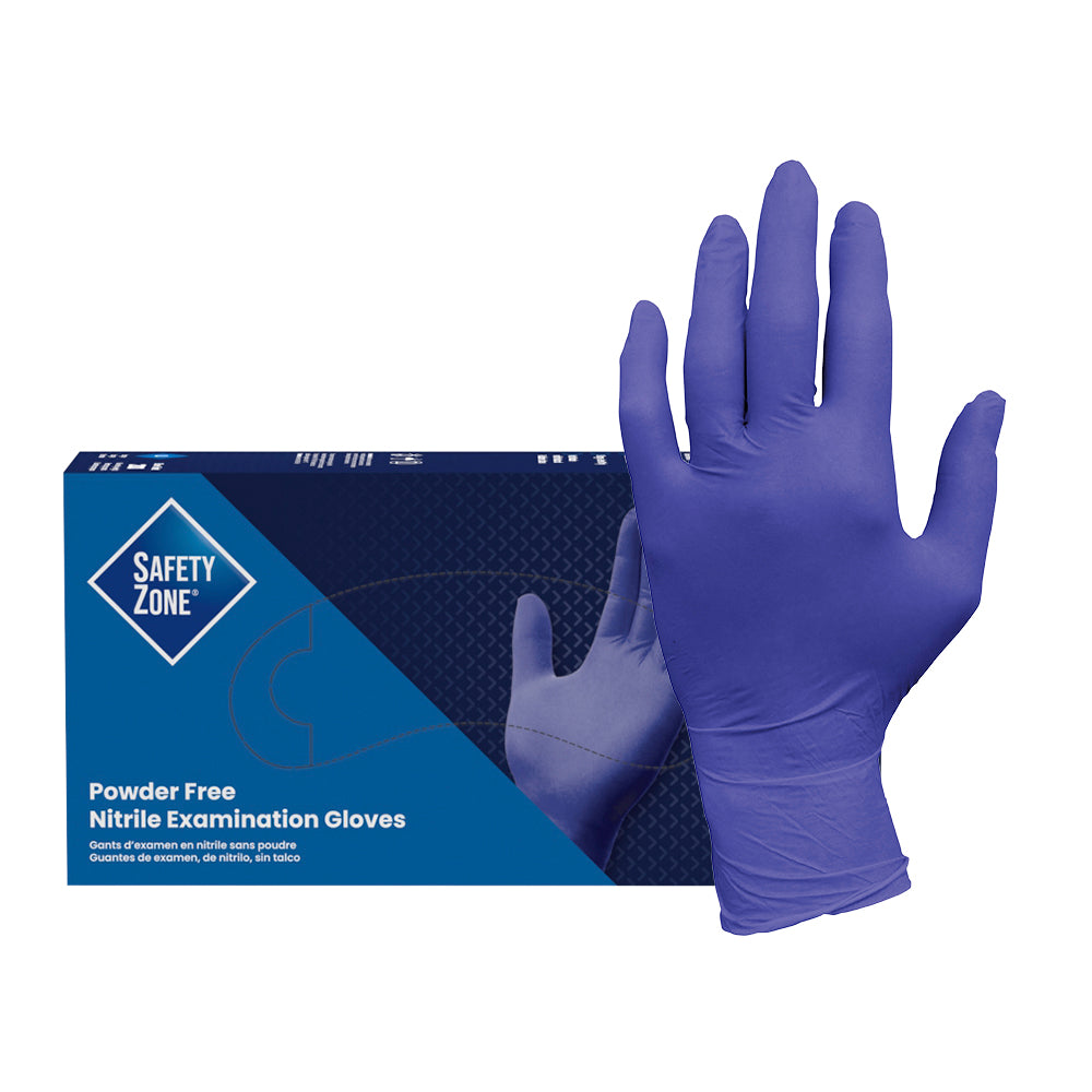 Safety Zone® Nitrile Powder Free 3 mil Exam Gloves, Blue-Violet, XS, Case of 2000 (SZNGL-N125FXS)