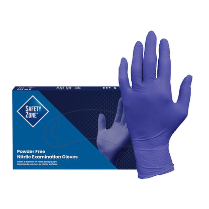 Safety Zone® Nitrile Powder Free 3 mil Exam Gloves, Blue-Violet, XS, Case of 2000 (SZNGL-N125FXS)