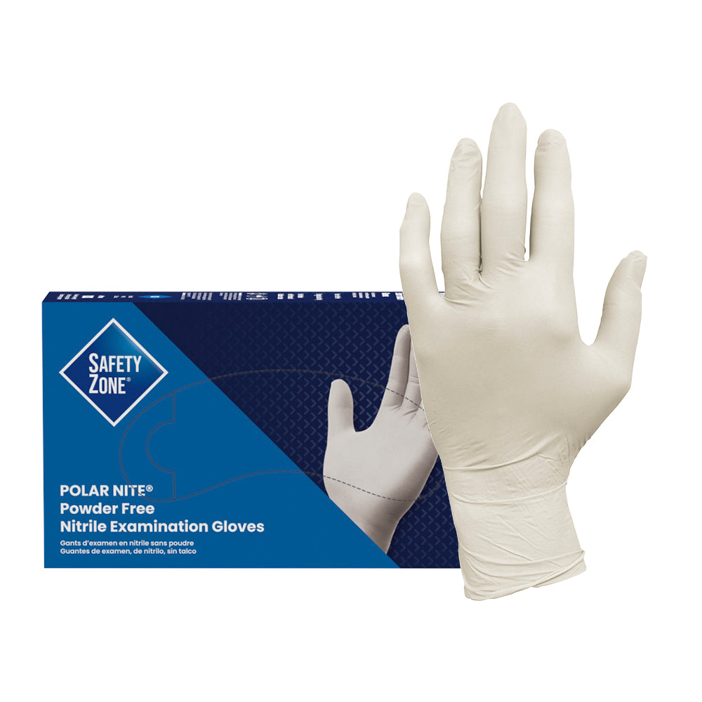 Safety Zone® Nitrile Powder Free 4 mil Exam Gloves, White, Sm, Case of 1000 (SZNGL-N133FS)