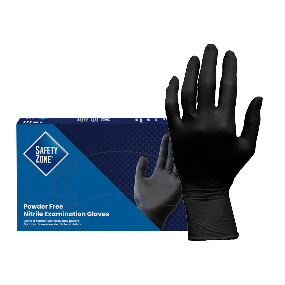 Safety Zone® Nitrile Powder Free 5 mil Exam Gloves Black XL, Case of 1000 (SZNGL-N145FX)