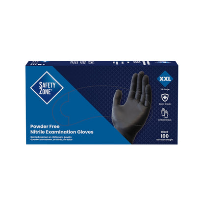 Safety Zone® Nitrile Powder Free 5 mil Exam Gloves Black 2XL, Case of 1000 (SZNGL-N145FXX)