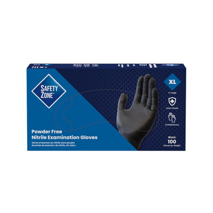 Safety Zone® Nitrile Powder Free 5 mil Exam Gloves Black XL, Case of 1000 (SZNGL-N145FX)
