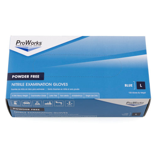 Safety Zone® Nitrile Powder Free 7 mil Exam Gloves, Blue, Lrg, Box of 100 (SZNGL-NB107FL)