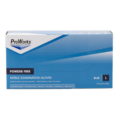 Safety Zone® Nitrile Powder Free 7 mil Exam Gloves, Blue, Lrg, Box of 100 (SZNGL-NB107FL)