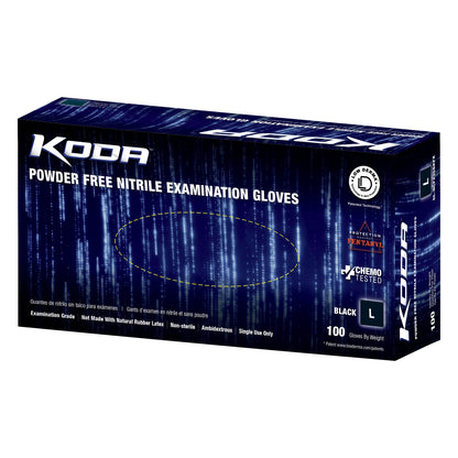 Art Noir® Nitrile Powder Free 5.5 mil Exam Gloves, Black, Lrg, Box of 100 (HOSGL-NCF235BKFL)