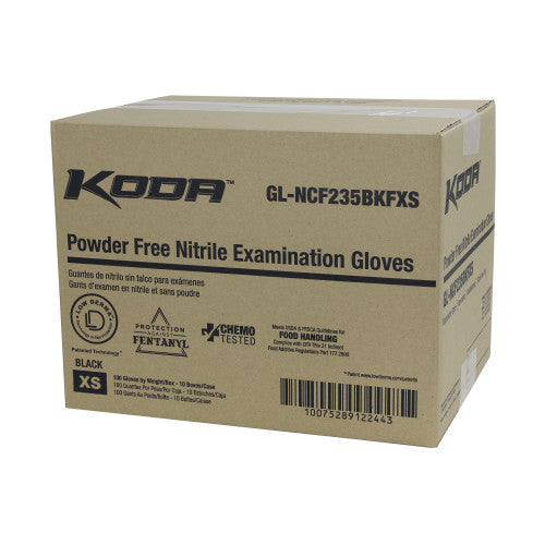 Art Noir® Nitrile Powder Free 5.5 mil Exam Gloves, Black, XS, Box of 100 (HOSGL-NCF235BKFXS)