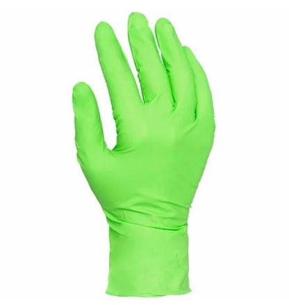 Safety Zone® Nitrile Powder Free 7 mil Exam Gloves, Lime Green, Med, Box of 100 (SZNGL-NG107FM)