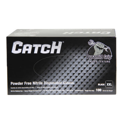 Safety Zone® Nitrile Powder Free 9 mil Pyramid Grip® Gloves Black 2XL, Box of 100 (SZNGL-NT107BKFXX)