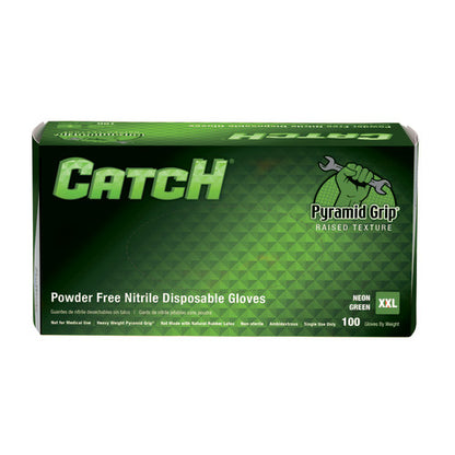 Safety Zone® Nitrile Powder Free 9 mil Pyramid Grip® Gloves Neon Green 2XL, Box of 100 (SZNGL-NT107NGFXX)