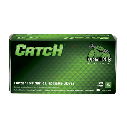 Safety Zone® Nitrile Powder Free 9 mil Pyramid Grip® Gloves, Neon Green, XL, Box of 100 (SZNGL-NT107NGFX)