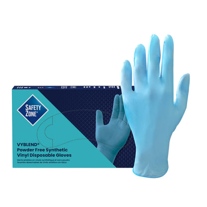 Safety Zone® Synthetic Vinyl Powder Free 4.5 mil Gloves, Blue, Lrg, Case of 1000 (SZNGL-VN104BFL)