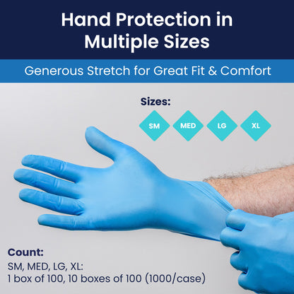 Safety Zone® Synthetic Vinyl Powder Free 4.5 mil Gloves, Blue, XL, Case of 1000 (SZNGL-VN104BFX)