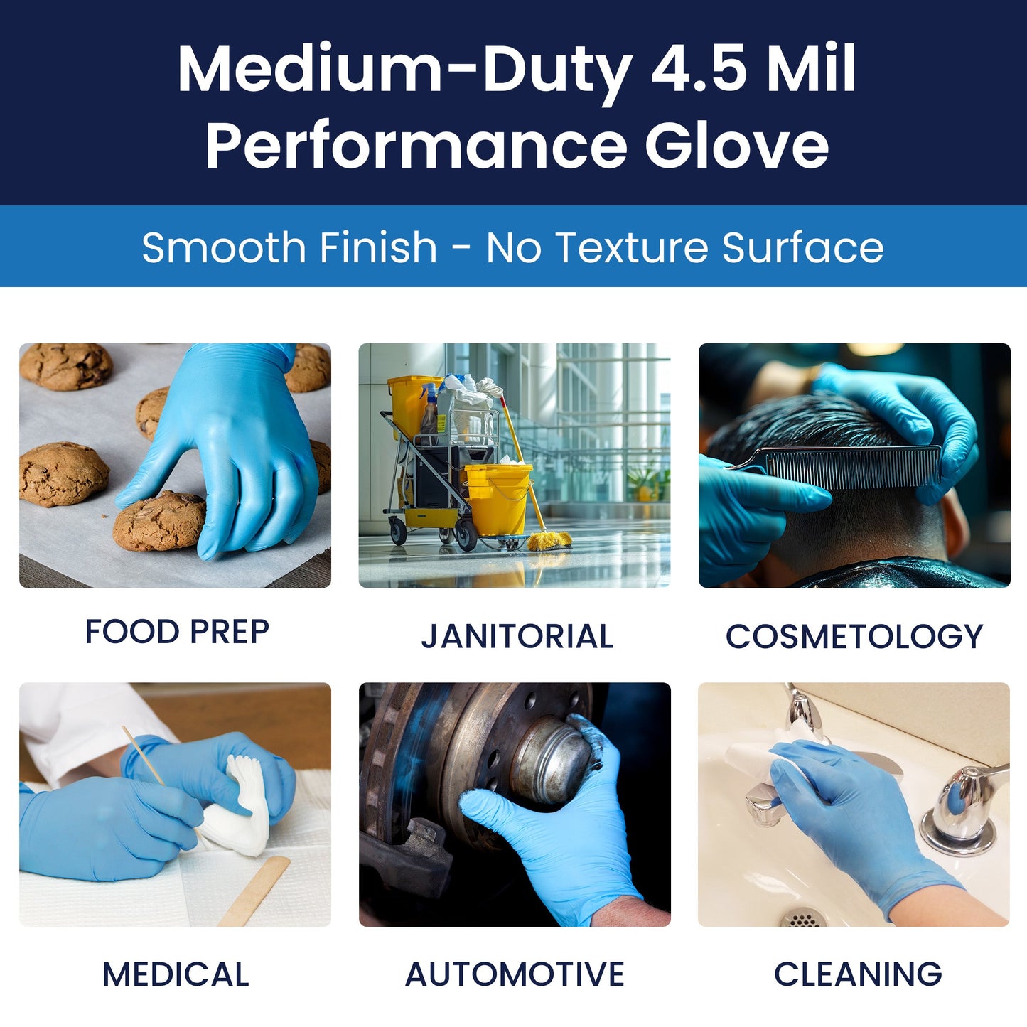 Safety Zone® Synthetic Vinyl Powder Free 4.5 mil Gloves, Blue, Med, Case of 1000 (SZNGL-VN104BFM)