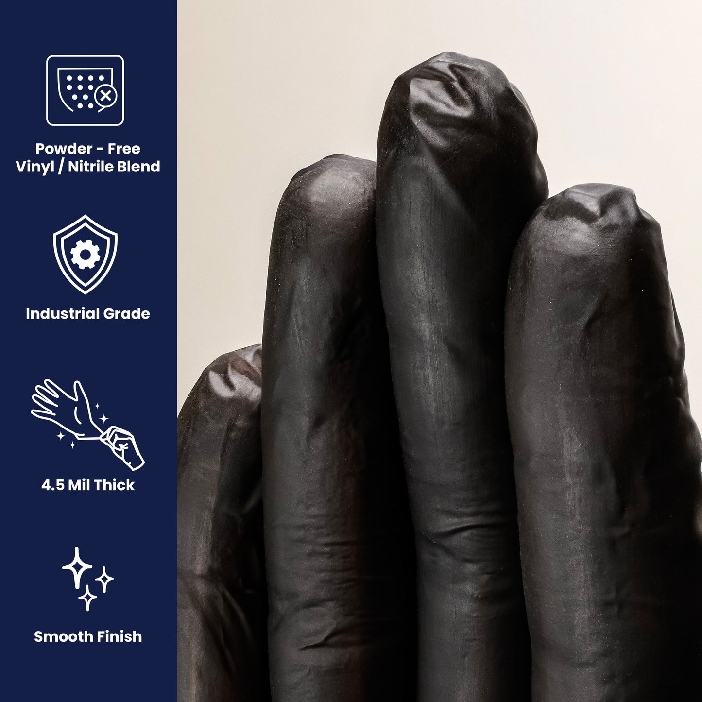 Safety Zone® Synthetic Vinyl Powder Free 4.5 mil Gloves, Black, XL, Case of 1000 (SZNGL-VN104BKFX)