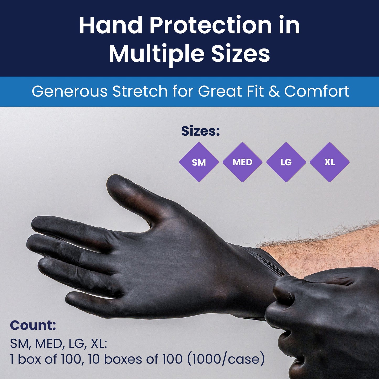 Safety Zone® Synthetic Vinyl Powder Free 4.5 mil Gloves, Black, Sm, Case of 1000 (SZNGL-VN104BKFS)