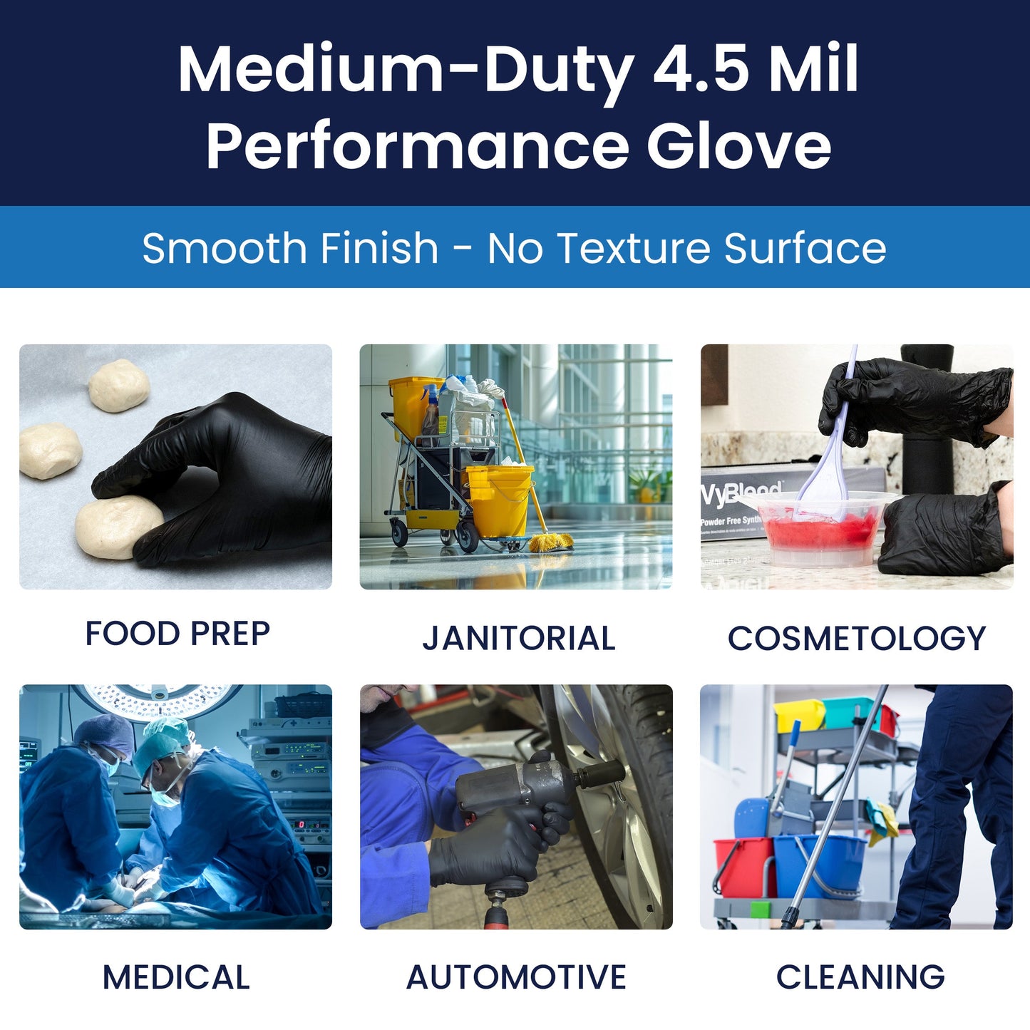 Safety Zone® Synthetic Vinyl Powder Free 4.5 mil Gloves, Black, XL, Case of 1000 (SZNGL-VN104BKFX)