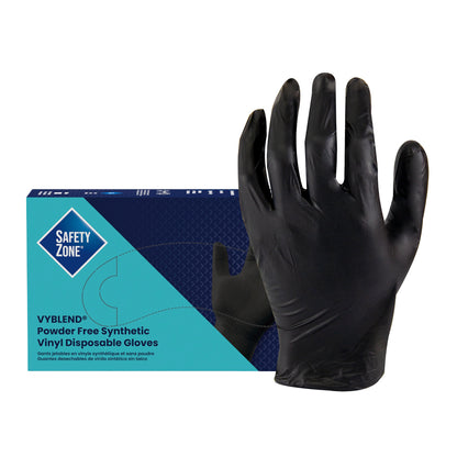 Safety Zone® Synthetic Vinyl Powder Free 4.5 mil Gloves, Black, XL, Case of 1000 (SZNGL-VN104BKFX)