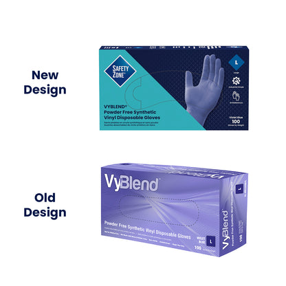 Safety Zone® Synthetic Vinyl Powder Free 4.5 mil Gloves, Blue-Violet, Lrg, Case of 1000 (SZNGL-VN104VBFL)