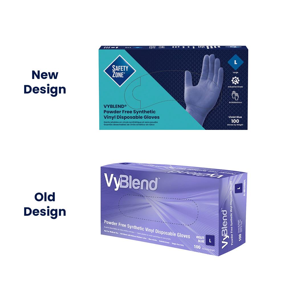 Safety Zone® Synthetic Vinyl Powder Free 4.5 mil Gloves Blue-Violet Small, Case of 1000 (SZNGL-VN104VBFS)