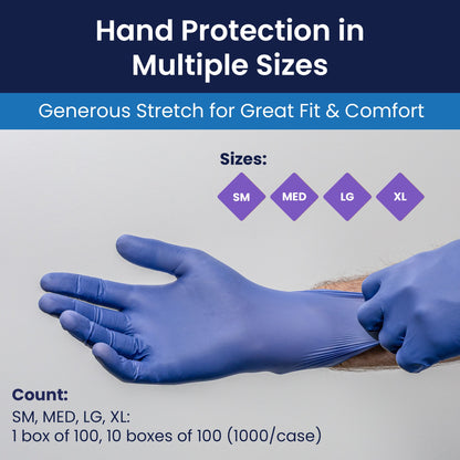 Safety Zone® Synthetic Vinyl Powder Free 4.5 mil Gloves Blue-Violet XL, Case of 1000 (SZNGL-VN104VBFX)