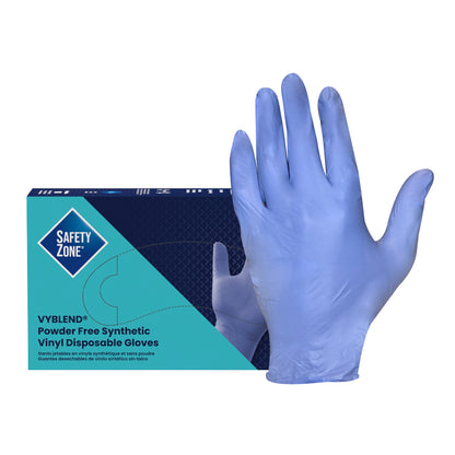 Safety Zone® Synthetic Vinyl Powder Free 4.5 mil Gloves Blue-Violet XL, Case of 1000 (SZNGL-VN104VBFX)