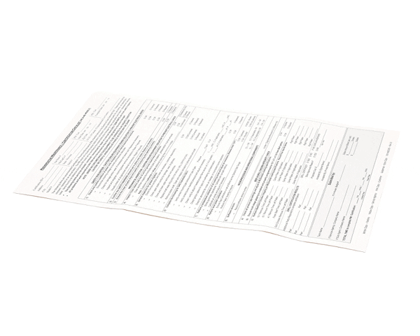 Garland GL4603181 Preventative Maintenance Certification Check List ME/MG Clamshells (GL4603181)