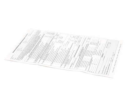 Garland GL4603181 Preventative Maintenance Certification Check List ME/MG Clamshells (GL4603181)
