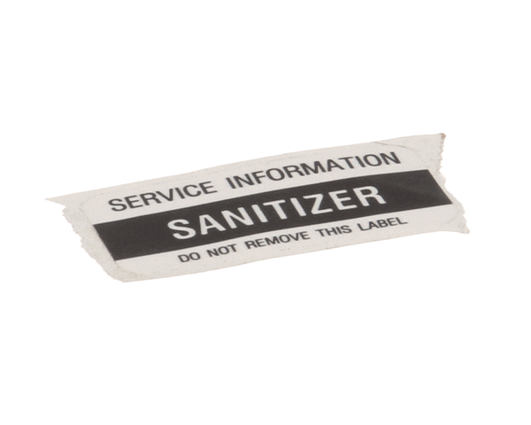 Glastender 01000486 Decal, .75X1.877, Sanitizer (GLA01000486)