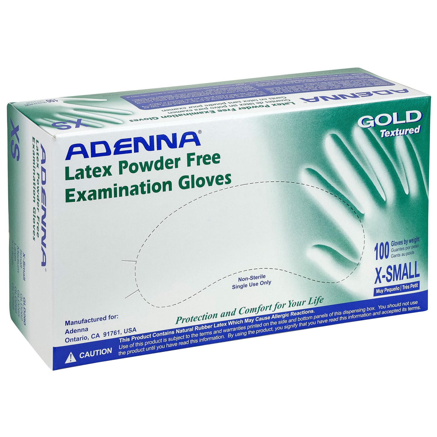 Safety Zone® Gold Latex Powder Free 6 mil Exam Gloves, White, XS, Case of 1000 (SZNGLD260)
