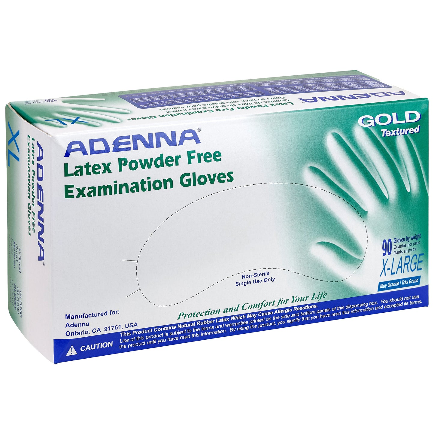 Safety Zone® Gold Latex Powder Free 6 mil Exam Gloves, White, XL, Case of 900 (SZNGLD268)