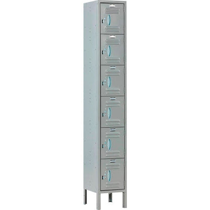 Global Industrial Capital 6-Tier 6 Door Locker, 12"W x 15"D x 78"H, Gray, Assembled (WB292816)