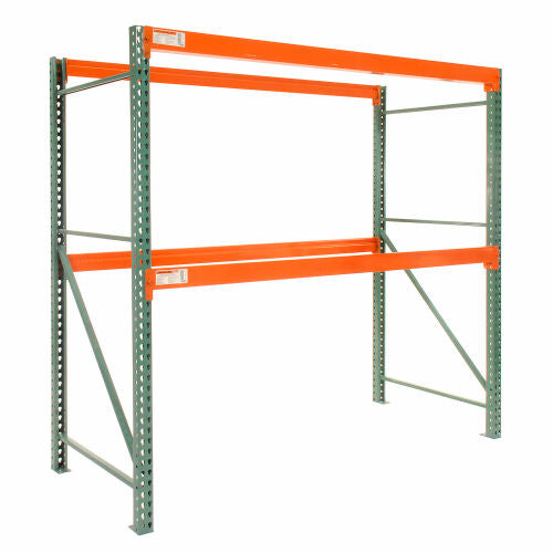 Global Industrial Teardrop Pallet Rack Starter, 108"W x 42"D x 192"H, 6420 lbs Shelf Cap (WB299195)