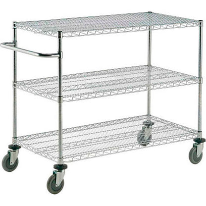 Nexel Chrome ESD Adjustable Shelf Cart w/3 Shelves & Poly Casters, 24"L x 18"W x 40"H (WBB2351599)